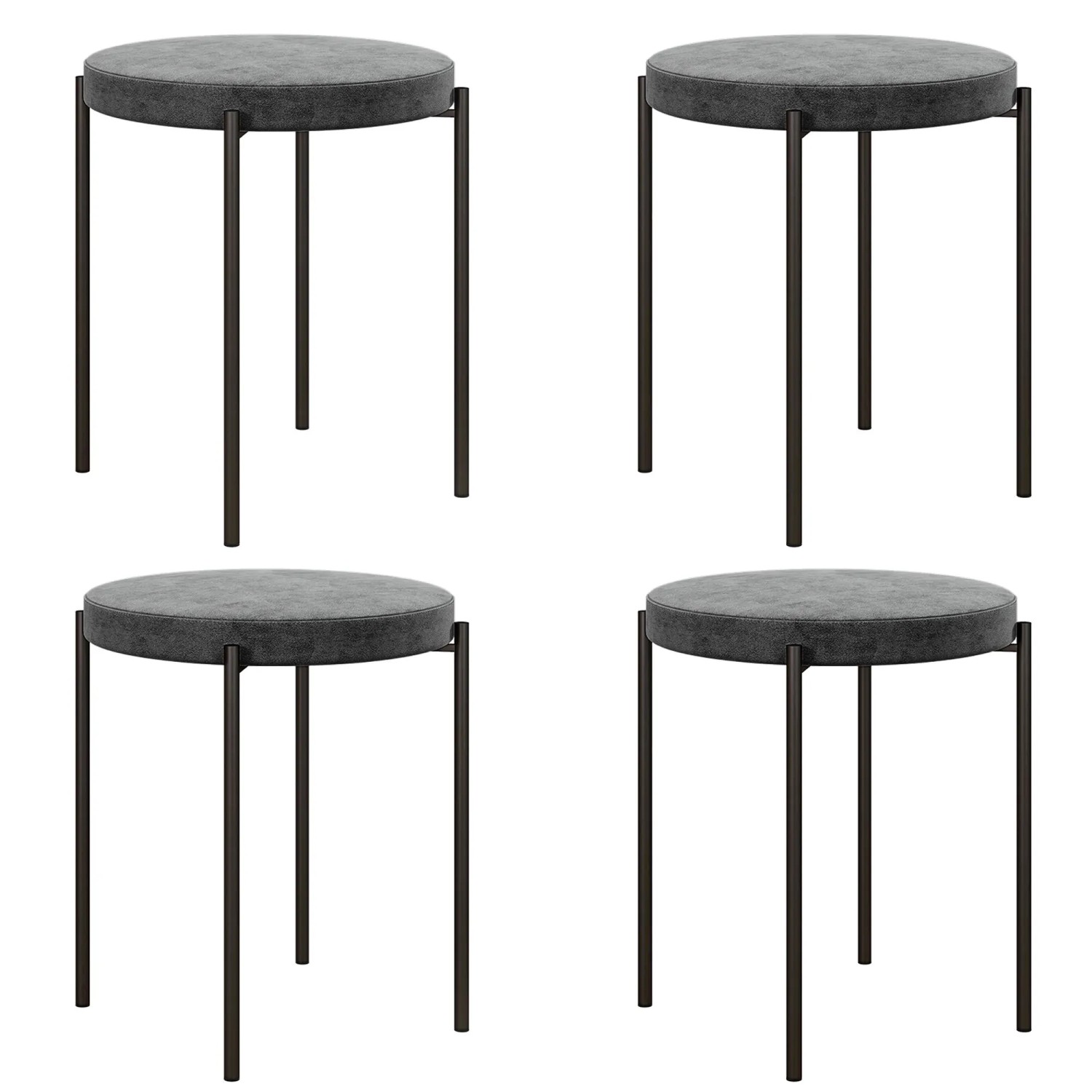 HOMCOM 4er-Set Hocker Metall