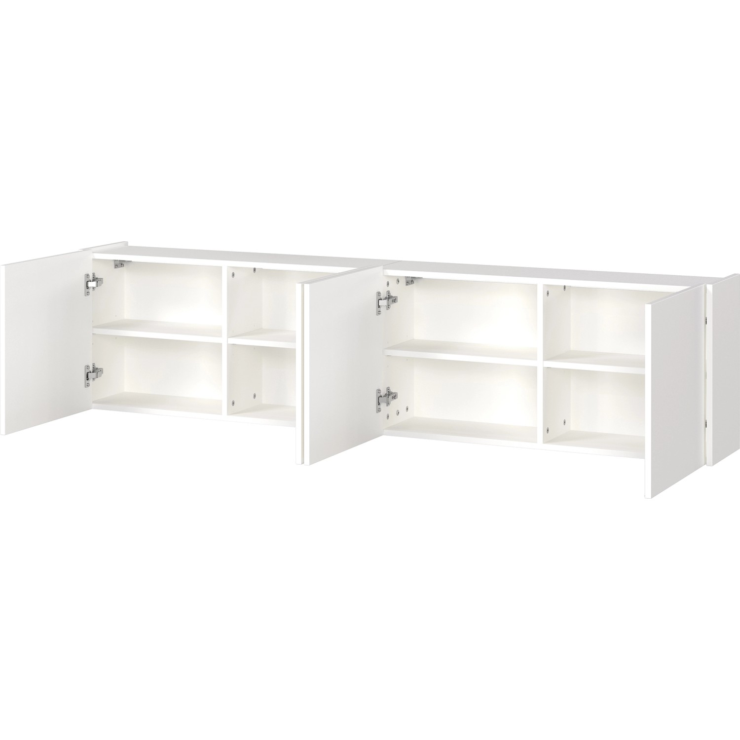 Weißer Germania Mehrzweckschrank (183x45x25cm) mit offenen und geschlossenen Fächern, ideal für Flur & Garderobe.