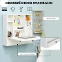 Weißer Costway Wandklapptisch mit Ablagefächern und Schublade, ideal als Schreibtisch.