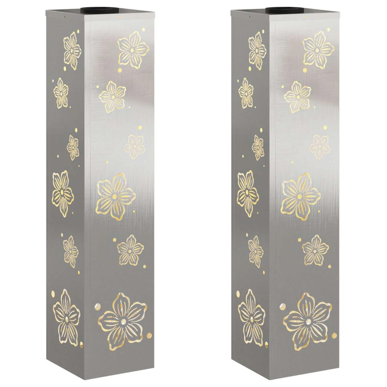 vidaXL Solar LED Weg Licht 2 Stk Silber Edelstahl 879748