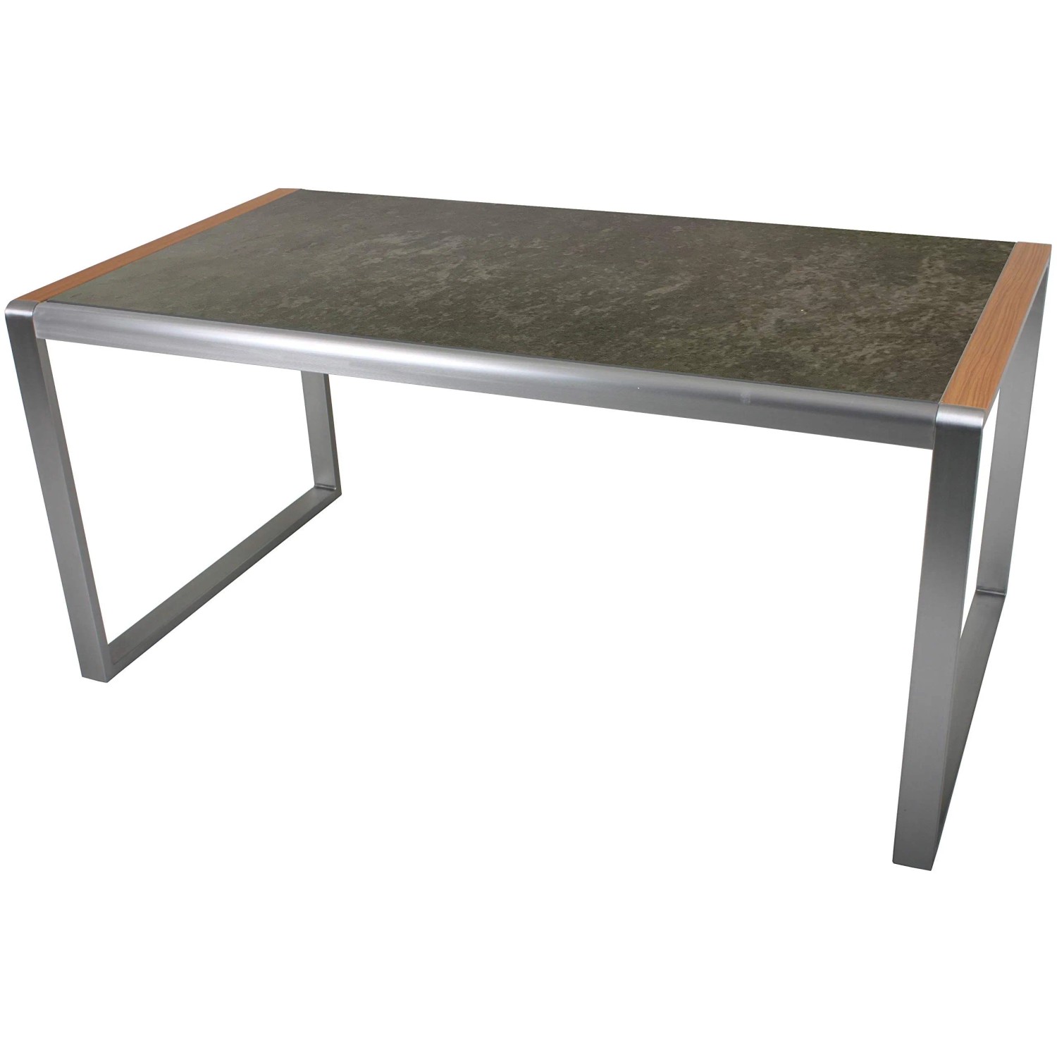 DELUKE Gartentisch ERIKA Kunststoff TeakBraun 160x90x74cm Terrassentisch Wetterfest Outdoor Tisch