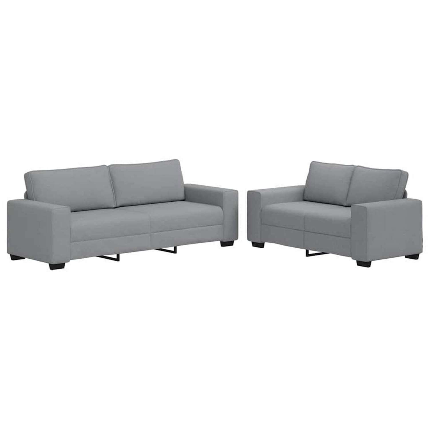 vidaXL 2-Tlg Sofagarnitur mit Kissen Hellgrau Stoff 3324731 günstig online kaufen