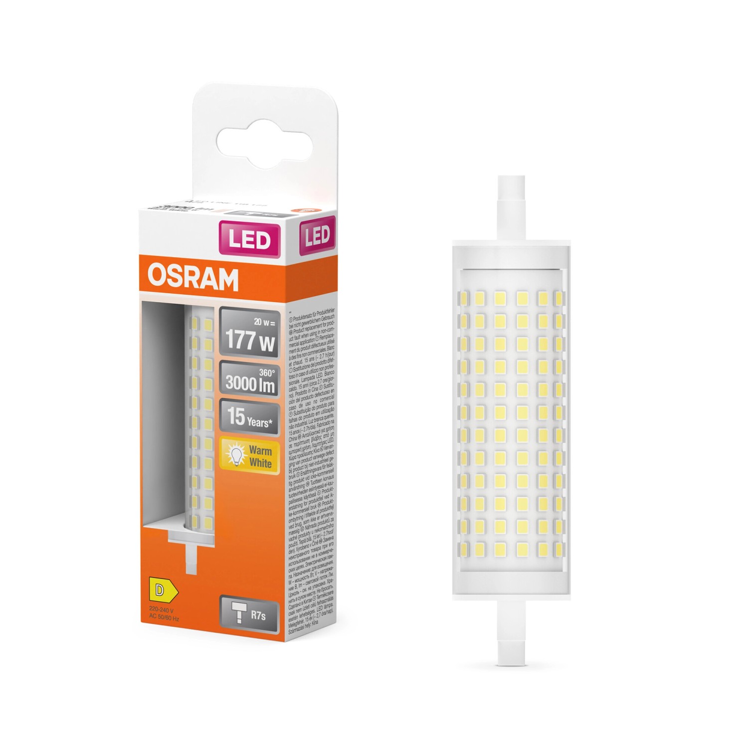 Thumbnail - Osram LED-Lampe Line 118 R7S 20 W 3.000 K 11,8 cm x Ø 2,8 cm