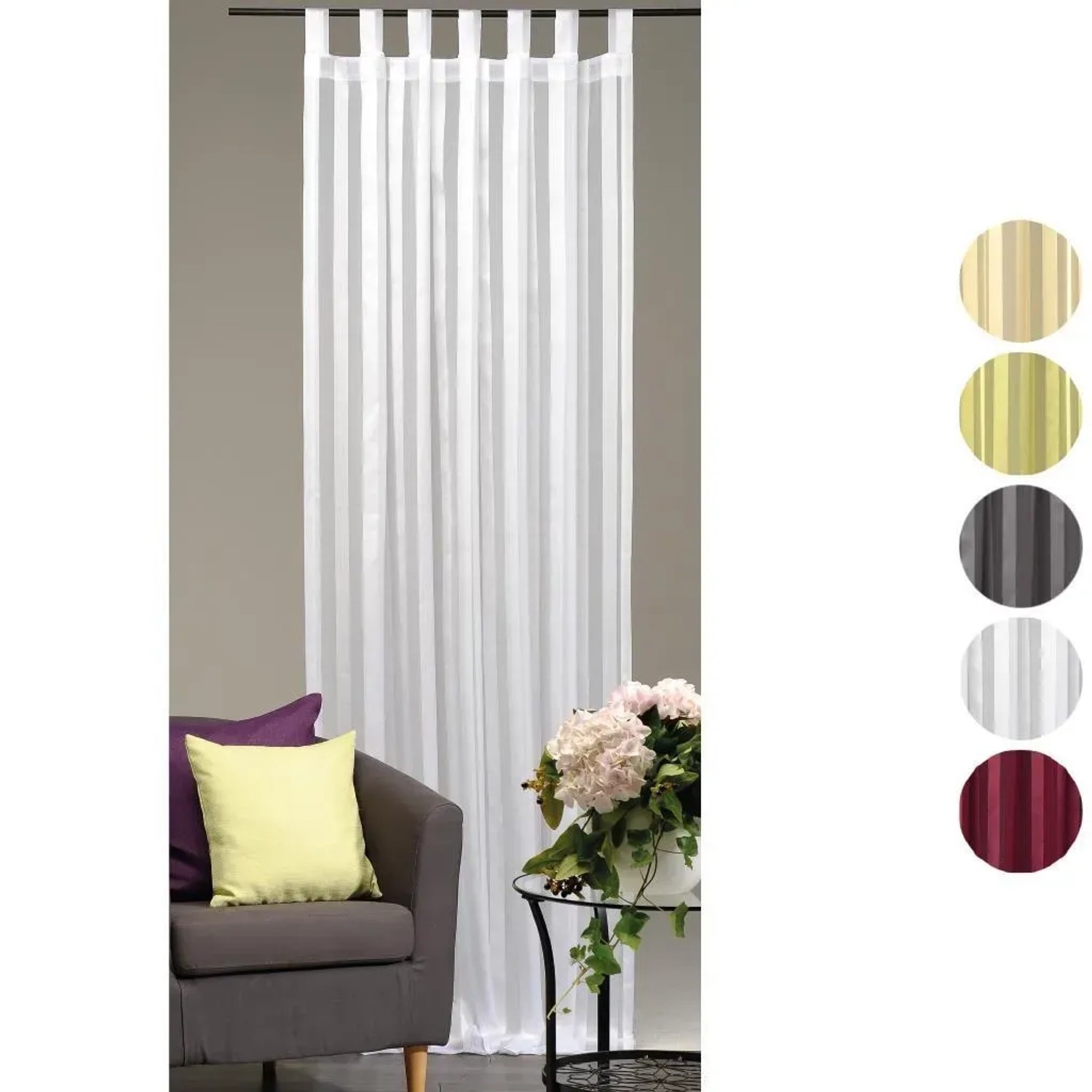 Arsvita Schlaufenschal Halbtransparent Streifen Weiß 140 x 175 cm kaufen bei OBI