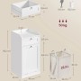 Songmics Badezimmerschrank Siren, weiß, mit Schublade und Wäschesammler, Maße