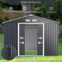 Costway Gerätehaus aus Metall, 340x255x210 cm, mit Schiebetür und Lüftung.