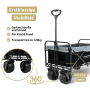 Faltbarer Bollerwagen CALLI mit breiten Reifen, Handwagen für Camping und Transport bis 120kg.