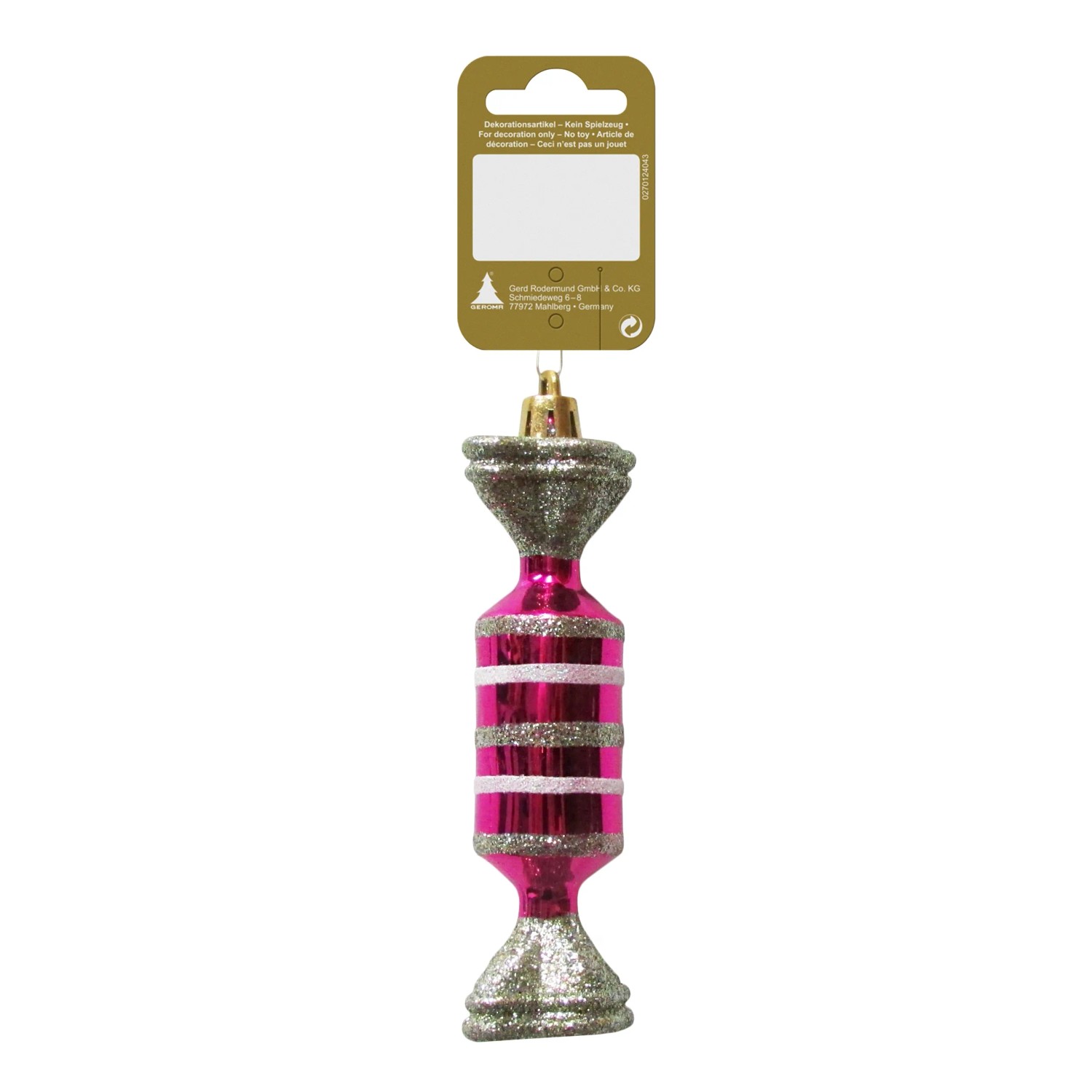 Bonbon zum Hängen Kunststoff 11 cm Bunt Glitter