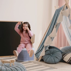 Relaxdays Sitzhocker Bambus Grau Faltbar 35 cm x 35 cm x 35 cm 2,6 kg