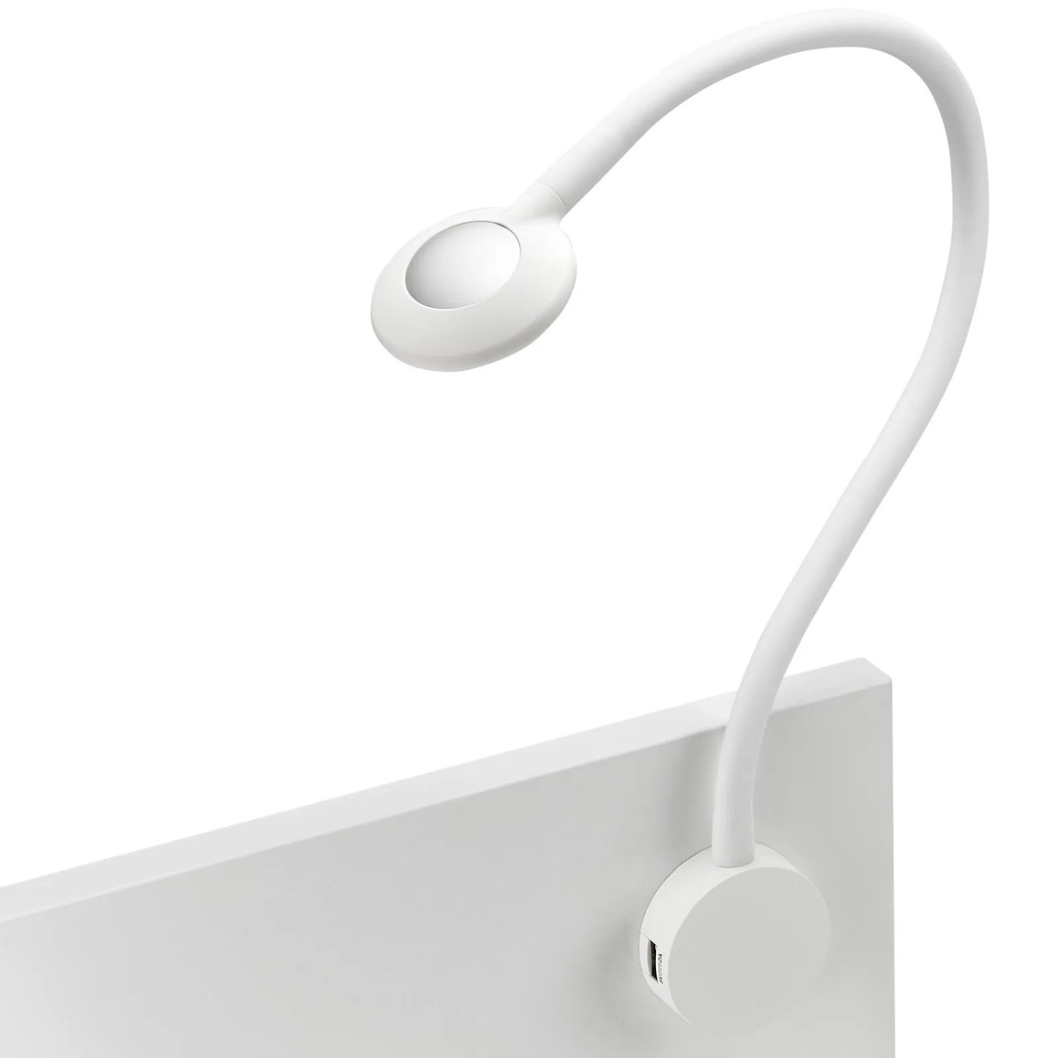 SOTECH JUNKER Lighting LED Bettleuchte Leseleuchte LUCE Weiß mit Flexiblem Leuchtenarm 2x USB Anschlüssen und Touchsenso...
