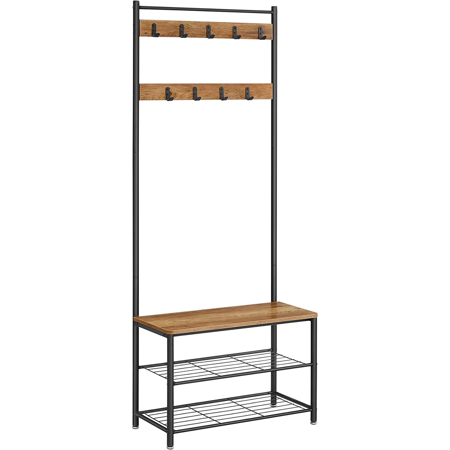 Vasagle Garderobenständer 32 cm x 70 cm x 177 cm Braun-Schwarz