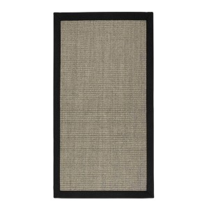 Grauer Sisalteppich Amazonas mit breiter, schwarzer Bordüre, 160x230 cm.