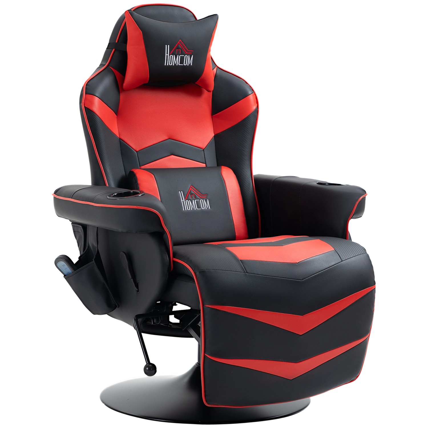Thumbnail - HOMCOM Relaxsessel mit Massagefunktion Liegefunktion Drehbar Kunstleder Rot