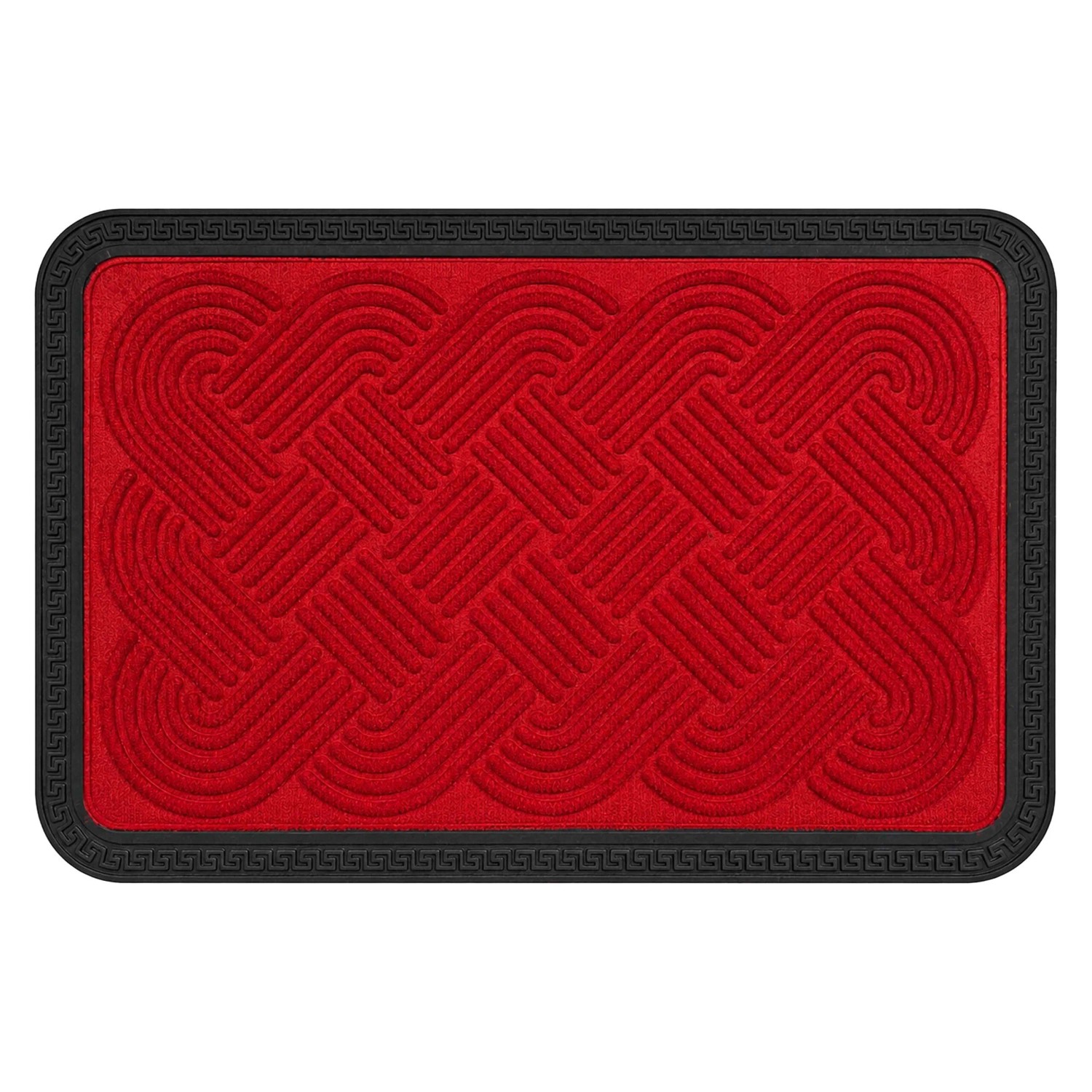 Relaxdays Fußmatte Polypropylen Rot Knoten Rutschfest 60 cm x 40 cm x 1 cm 1,4 kg
