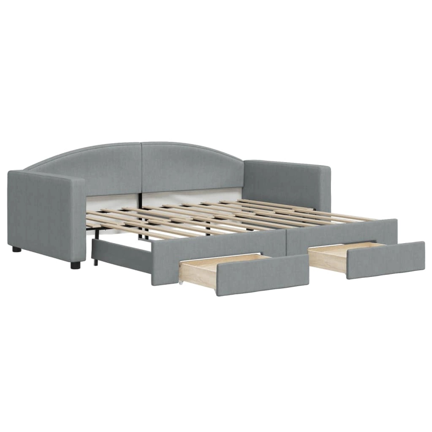 vidaXL Tagesbett Ausziehbar mit Schubladen Hellgrau 90x190 cm Stoff 3197234 günstig online kaufen