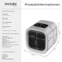 Tectake 3in1 Luftkühler Frosty, graues Klimagerät mit LED-Beleuchtung und Touch-Bedienfeld.