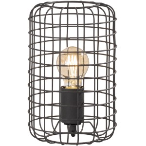 Schwarze Fischer & Honsel Tischleuchte Titus im Vintage-Look mit E27 Fassung.