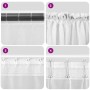 Dunkelgraue Voile Vorhänge mit Stangentaschen (2 Stk.) für Fenstervorhänge, verschiedene Aufhängungsarten.