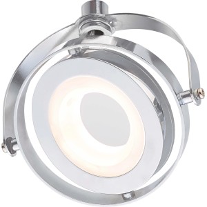 Moderner OBI LIGHTING LED Spot Montaro in Chrom-Optik mit schwenkbarem Dekor-Ring.