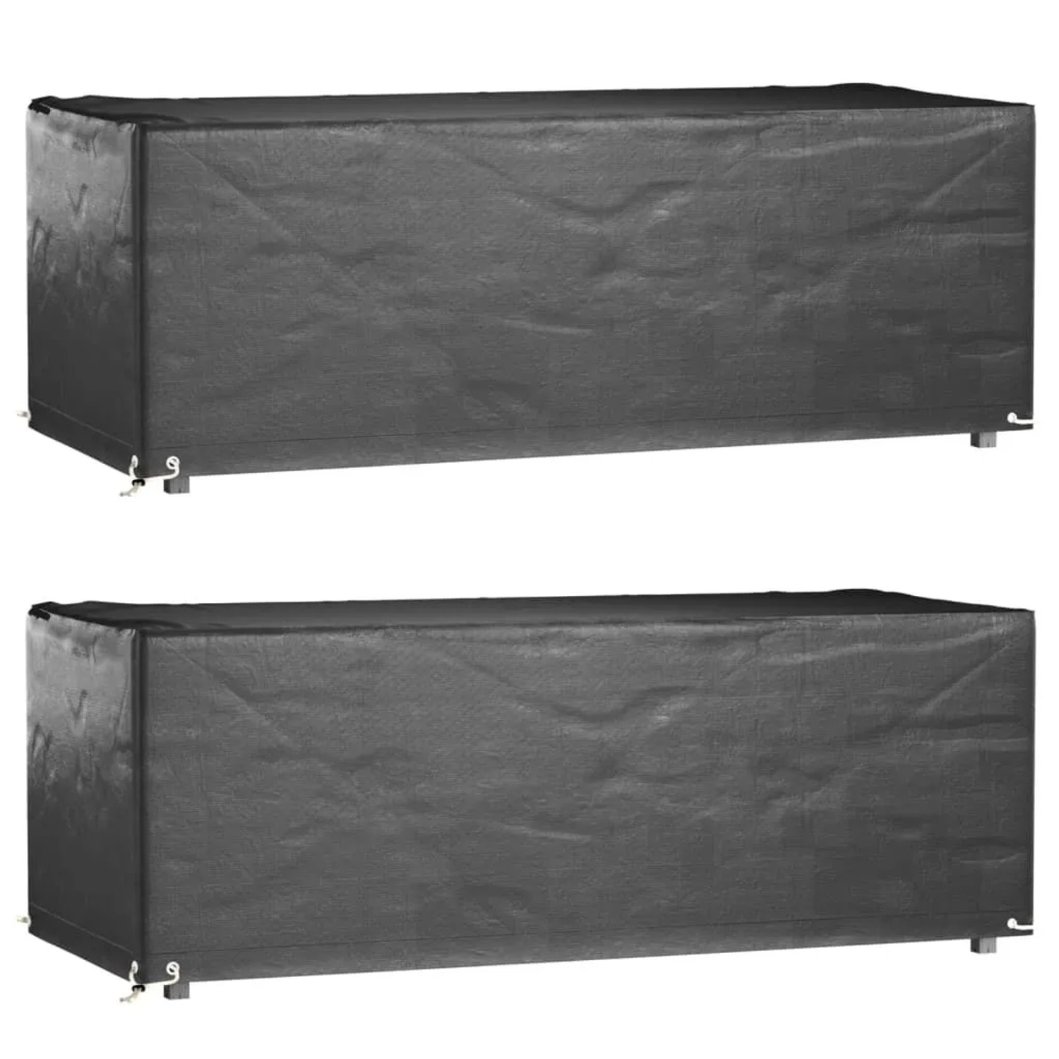 vidaXL Gartenmöbel-Abdeckungen 2 Stk 8 Ösen 192x82x65 cm Rechteckig 3155349