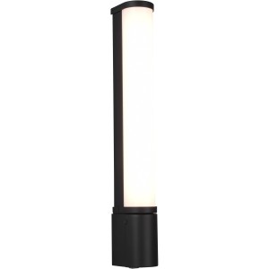 Schwarze, matte Trio LED-Wandleuchte Piera für Bad, 41,5 cm hoch.