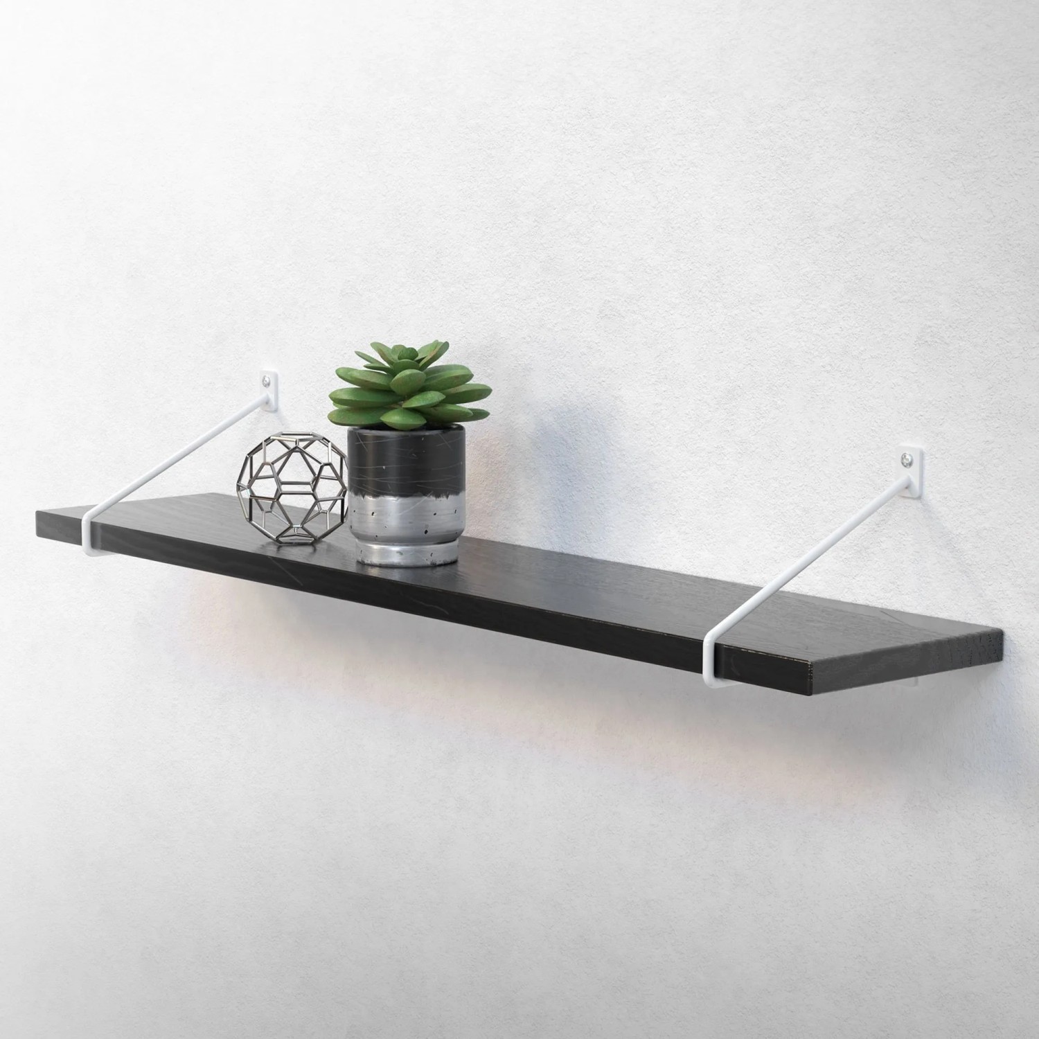 ML-Design Regal mit weißen Haarnadel-Halterungen aus Stahl, 220 mm, mit Deko.