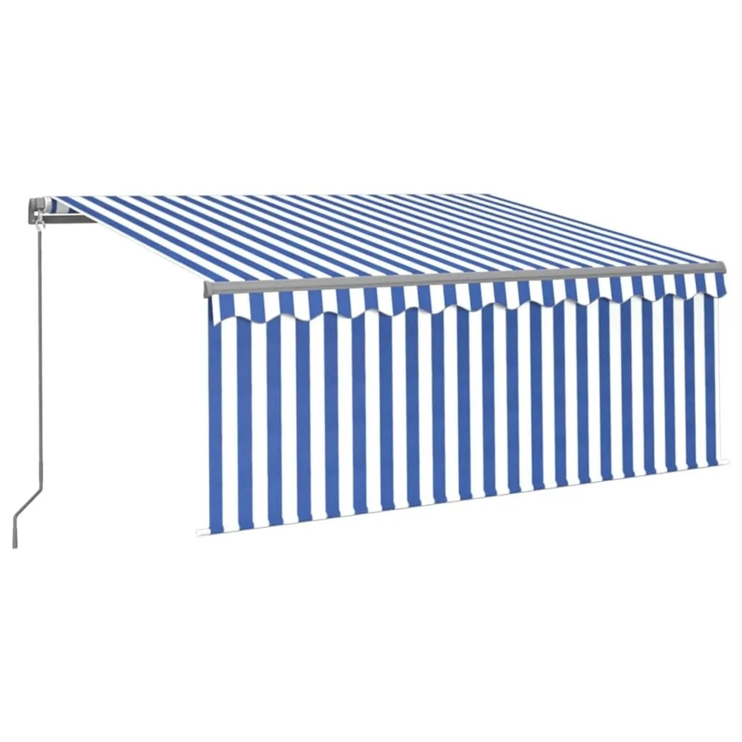 vidaXL Markise Manuell Einziehbar mit Rollo 3x2,5 m Blau und Weiß 3069376