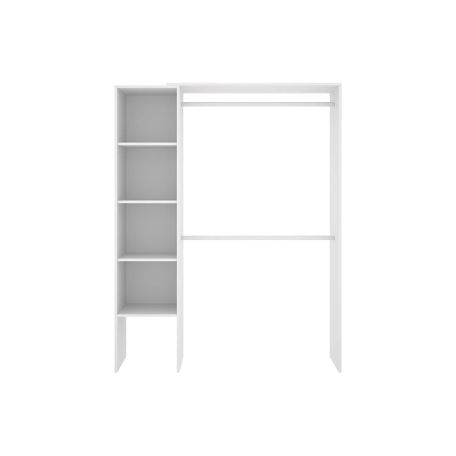 Vente-unique Offener Kleiderschrank Belvana Weiß 110 cm  140 cm