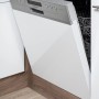 Offener Geschirrspüler in weißer Küche Eiche York Nachbildung der Respekta Winkelküche 370 cm.
