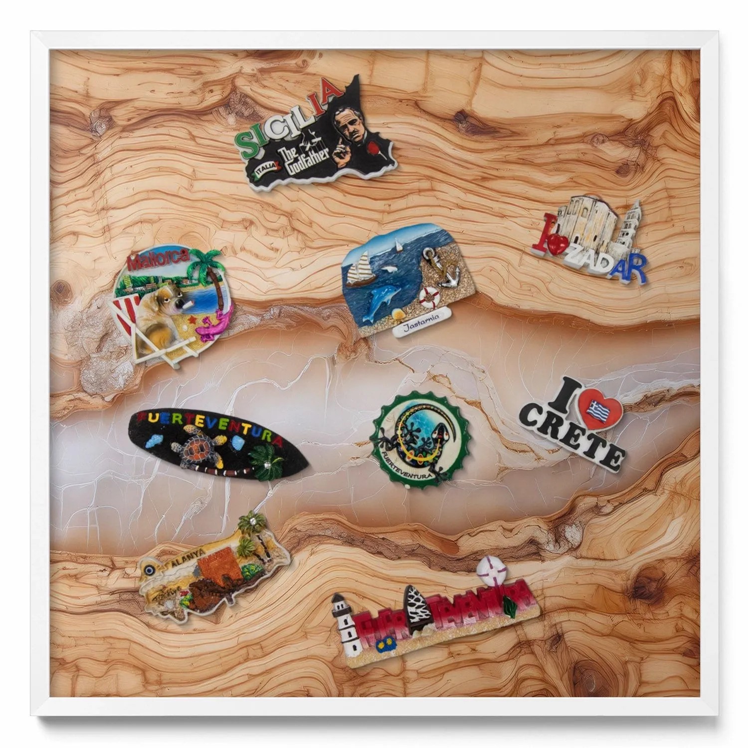 Tulup Magnettafel Magnetboard Gerahmt für Urlaubsmagnete Holzkonstruktion M günstig online kaufen