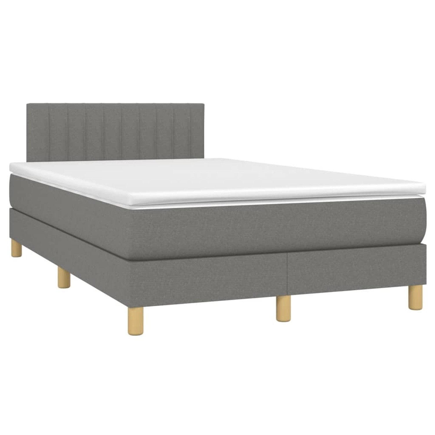 vidaXL Boxspringbett mit Matratze & LED Dunkelgrau 120x200 cm Stoff 3133862 günstig online kaufen