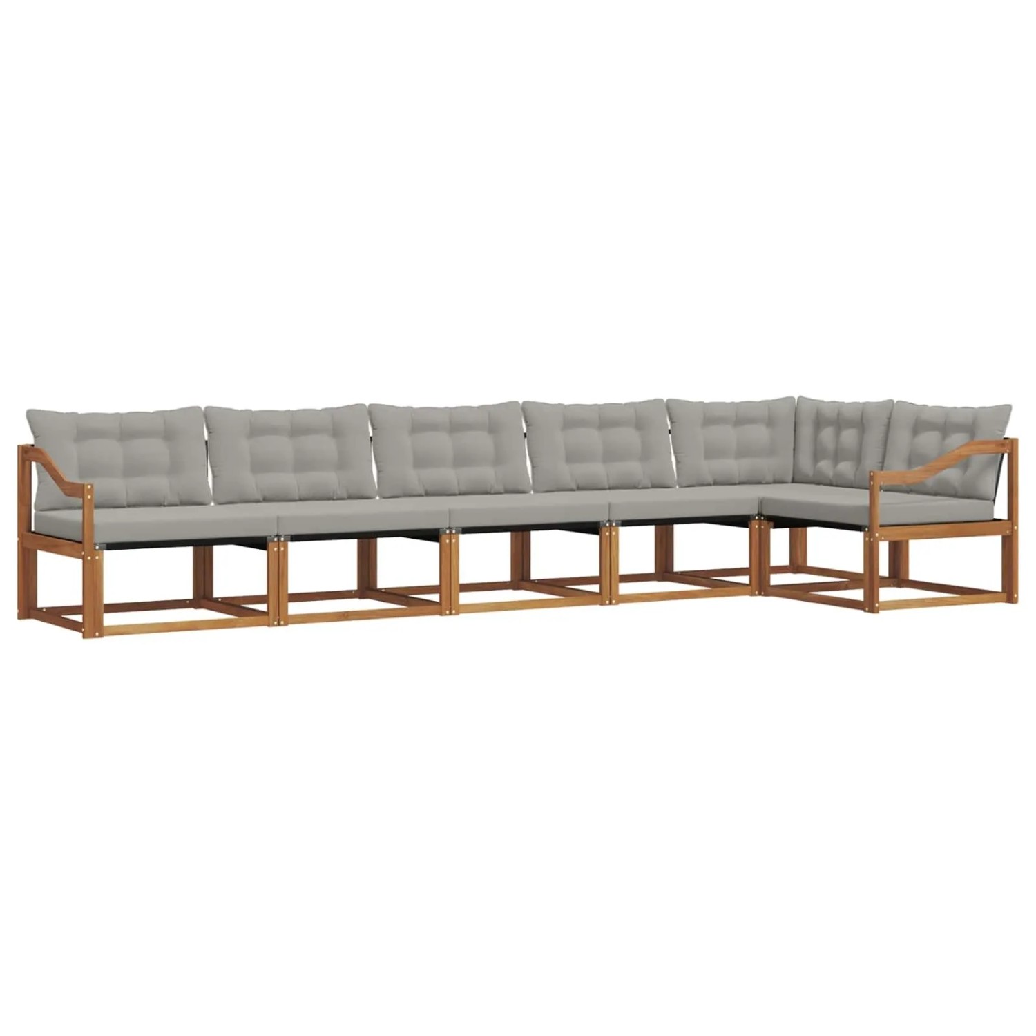 vidaXL Outdoor-Sofagarnitur mit Kissen 6-Tlg Natur und Hellgrau 3369514