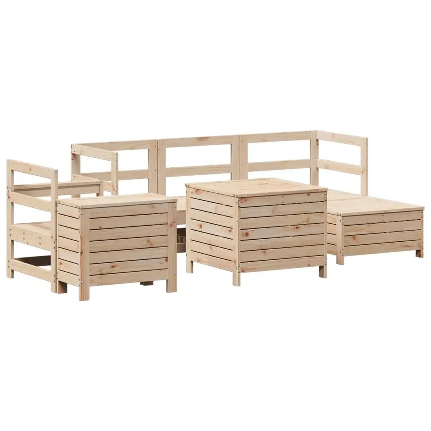 vidaXL 7-Tlg Garten-Sofagarnitur Massivholz Kiefer 3250528 günstig online kaufen