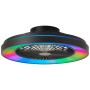 Schwarze LED-Deckenleuchte Mazzaro mit Ventilator und RGB-Beleuchtung, Ø 48,5 cm.