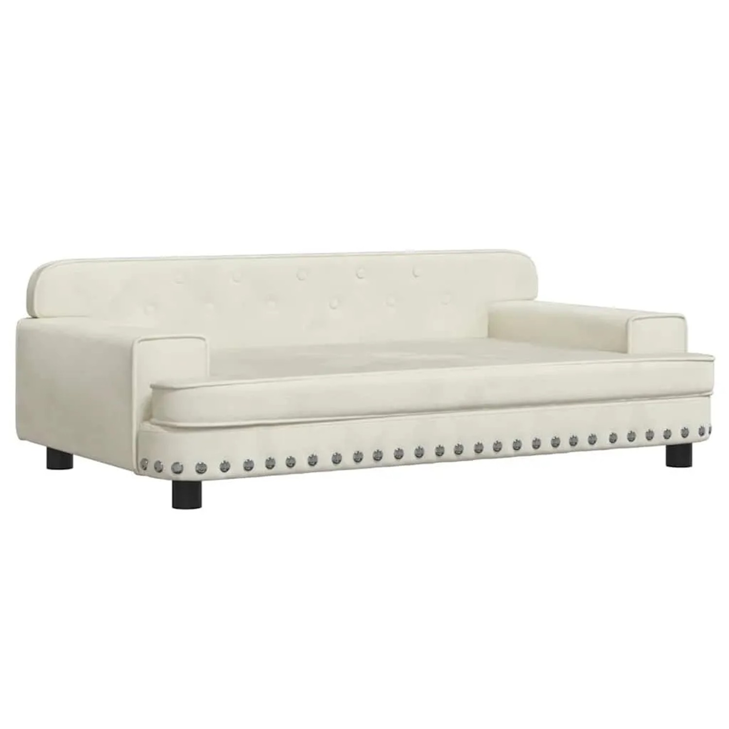 vidaXL Hundebett Creme 90x53x30 cm Samt 171874