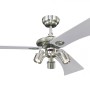 Westinghouse Deckenventilator Audubon mit Beleuchtung, Nickel-Metallic Gehäuse und Ahorn/Silber Flügel.