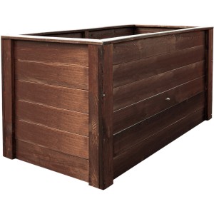 Braunes Holz-Hochbeet, 150x76x79 cm, ideal für Garten und Terrasse.