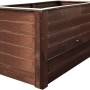 Braunes Holz-Hochbeet, 150x76x79 cm, ideal für Garten und Terrasse.