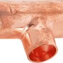 Löt-Reduzier-T-Stück aus Kupfer, 15 mm x 12 mm x 15 mm, für Kupferrohr-Installationen.