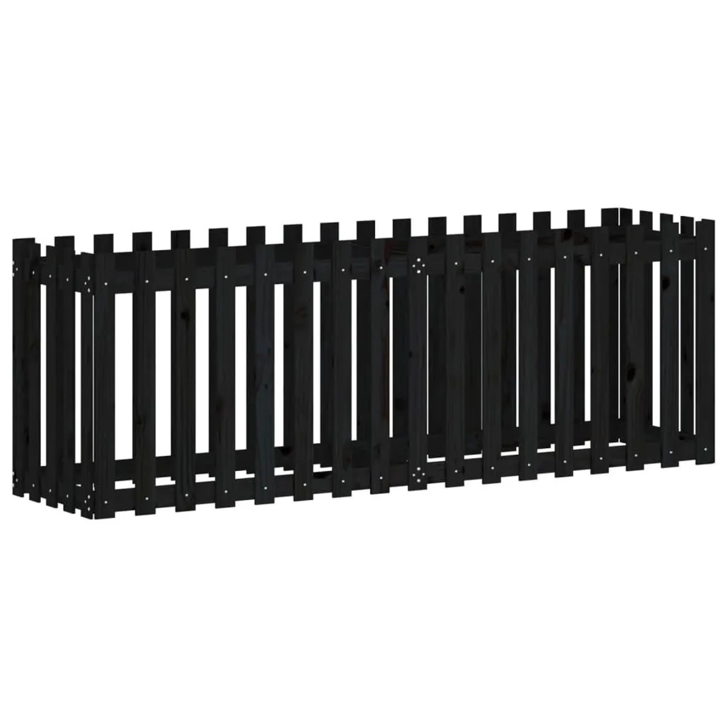 vidaXL Hochbeet Latten-Design Schwarz 200x50x70 cm Massivholz Kiefer 832514