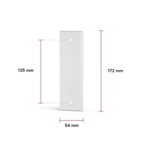 Metall Gurtwickler Abdeckplatte, 135mm, geschlossen, beschichtet, weiße Rollladensteuerung