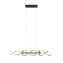 Moderne Trio LED-Pendelleuchte Sequence, goldfarbig, 1-flammig, geschwungenes Design für Wohn- und Essbereich.
