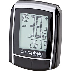 Prophete Fahrradcomputer mit LCD-Display zeigt Geschwindigkeit und Distanz an.
