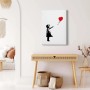 Modernes Wandbild: Mädchen mit rotem Ballon im Industrial Style. Leinwandbild für Büro und Jugendzimmer.