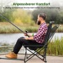 Costway Campingstuhl, faltbar, mit verstellbarer Rückenlehne beim Angeln.