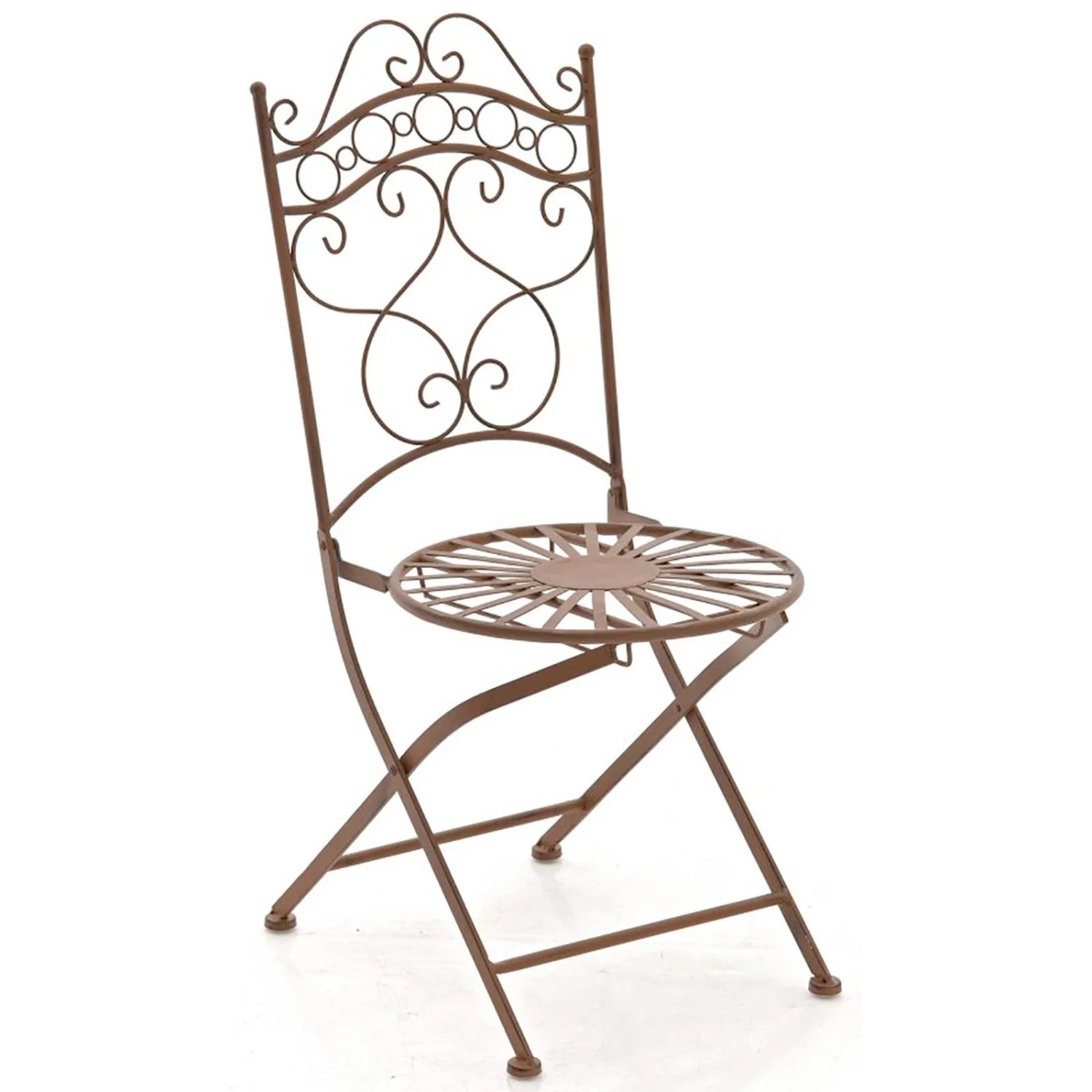 DELUKE Balkonset Bistroset FUVER Metall Braun 40x50x92cm Gartenmöbelset 2 Personen Metall Vintage Balkonmöbel Set Terrassenmöbelset