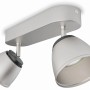 Philips myLiving County LED-Doppelspot, gebürsteter Stahl, 2-flammig, warmweißes Licht.