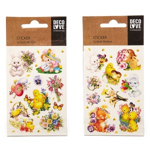 Brauns-Heitmann Nostalgie Sticker, 2-fach sortiert mit Ostermotiven wie Hasen, Küken und Blumen.