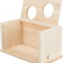 Trixie Sandbad für Mäuse und Hamster aus Holz mit Acrylscheibe und zwei Eingängen.