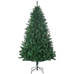 HOMCOM künstlicher Weihnachtsbaum, 1,8 m hoch, mit 1000 Zweigen und stabilem Metallfuß.